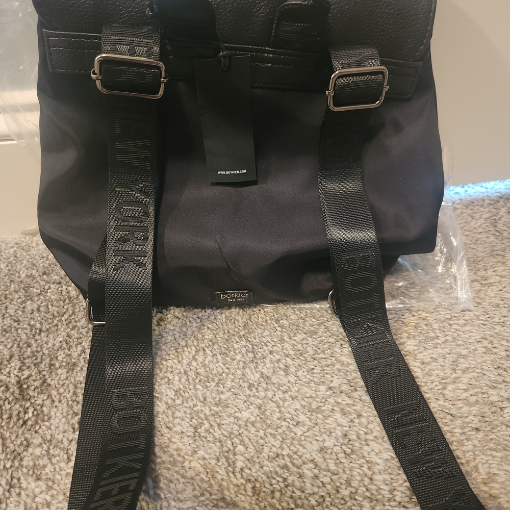 Botkier Black Minimalist Backpack with Adjustable Straps